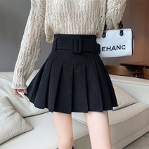 여성용 코듀로이 플리츠 미니 스커트