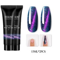 ROSALIND-세미 퍼머넌트 아크릴 폴리 네일 젤 15ml/30ml 네일아트 디자인 퓨어 컬러 베르니스 크리스탈 퀵 익스텐션, [46] 15ml-63-2pcs