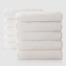 코튼리빙 헤링본 호텔 수건 220g 40수 코마사 타올, 10장, 화이트