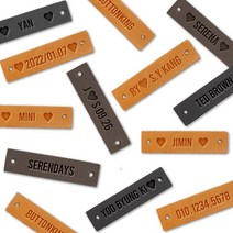 [동대문패션포인트] DIY 영문 이니셜 천연가죽 주문제작 핸드메이드라벨, DBR(20개)+BR(10개)