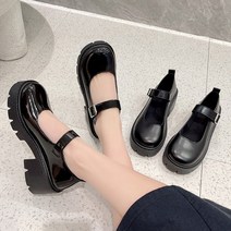 더구두 청키 아웃솔 통굽 메리제인 스트랩 샌들 로퍼-1714