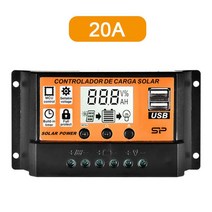 솔라 충전 컨트롤러 12V/24V MPPT/PWM 10a-100a 패널 듀얼 USB 포트 자동 Paremeter 조절 전기 장비 도구, 02 20A