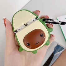 LOFTER 에어팟 아보카도 실리콘 범퍼 케이스+버클 W4DF550, 수앤진쿠팡 본상품선택, 수앤진쿠팡 아보카도3D케이스_그린