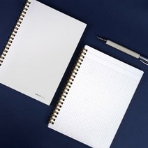 잉크에 번지지 않는 만년필용 딥펜용 노트 : Reservoir Ring Note A5 Grid - White