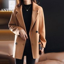 ANYOU 트렌치 코트 여성자켓 캐시미어코트