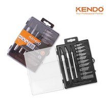 KENDO 조각칼 17P 세트 조각도 공예 목판화 고무판 케이스 포함 80202