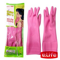 롯데이라이프 고무장갑 대, 핑크, 1개