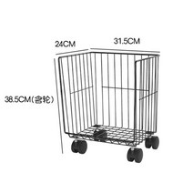 ETL 바퀴달린 북카트 철제 이동식책꽂이 미니 정리함 책꽂이 간이 북트롤리, 1단 블랙 바퀴형-N16-I23