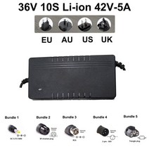 지능형 고속 충전 배터리 팩 충전기 36V 48V 52V 60V 72V 5A 42V 54.6V 58.8V 67.2V 84V 10S 13S 14S 16S 20S, [02] EU, [05] 번들 5, [01] 36V 10S Liion 5A