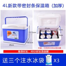 대용량 낚시 아이스박스 캐리어 바다 쿨러 용품 대장 갈치 선상 민물, 4L 블루+아이스팩 3개 증정