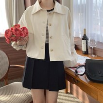 린다샵 / 삼케픈 버튼 하프 자켓