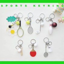 이니셜 키링 스포츠 야구 테니스 탁구 골프 배드민턴 볼링 백참 열쇠고리 스마일 네임택