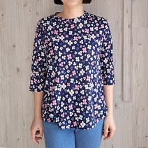 허니마마 허니 라운드 엄마옷 티셔츠 봄 여름 블라우스 할머니 상의 요양원 70대 80대