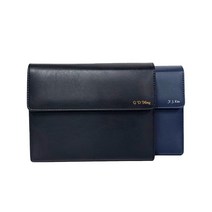 이니셜스 도어형 다이어리 / 이니셜 로고 각인 6공 가죽 플래너 2024 먼슬리 32절 25절 B6 A5 리필 속지, 클래식 도어형_블랙