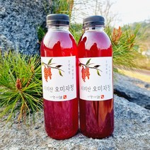 지리산 오미자청 500ml 자연숙성 원액 엑기스 효소 수건식품, 오미자청 500ml X 2병