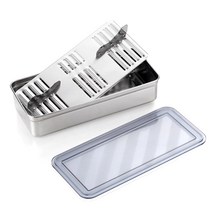 디킨즈 18-8 스틸 물빠짐 테이블 사각수저통, 혼합 색상, 1개