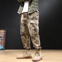 YAPOGI 남자카고바지조거팬츠 전술카고바지 사막 카무플라주