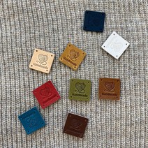 핸드메이드 가죽라벨 M2525-NO5 HANDMADE 천연소가죽 뜨개질 라벨, 스킨화이트, 1개
