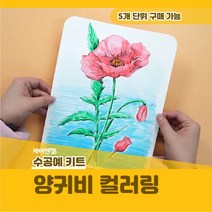 케어엔젤 주간보호센터 요양기관 프로그램 시니어 미술 키트 재료 양귀비 컬러링