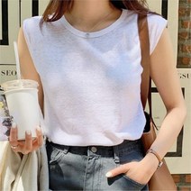 [모드제니] 코디하기좋은 린넨 나시티셔츠 7color
