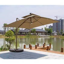 야외 테라스 대형파라솔 접이식 폴딩 정원 카페 공원, 7.7cm 우산봉 가로 3m 240Kg받침대