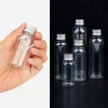 여행 여행용 샴푸 화장품 간장 소분 미니 샘플 알루미늄실버캡 투명 플라스틱병 공병 용기, 사이즈, 125ml