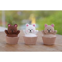 만세하는 머핀곰돌이 석고방향제, 화이트, 메리미