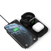 Mankiw맨큐 3in1 무선충전기 접이식 폴딩형, 블랙