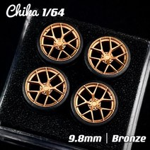 19인치 휠18인치 휠자동차 휠 1/64 Chika Nabes 8.9mm 9.7mm 타이어 림 BBS LM VSXX RS 레이 TE37 와타나바 164 HW 토미 미니 GT 합금, [04] 9.8mm bonze FIA, 1개