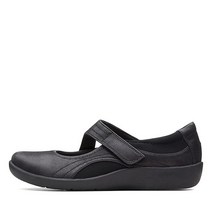 Clarks 여성용 실리안 벨라 메리 제인 플랫 슈즈 블랙 7 US, Black, Black