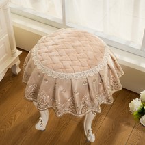 엔틱 화장대 원형 의자 스툴 덮개 커버 패브릭 레이스 매트 패드 인테리어 장식, 40cm  + 벨벳 라이트 카펫