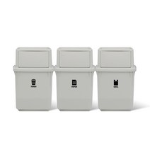 내츄럴 분리수거함 35L 3P, 라이트그레이