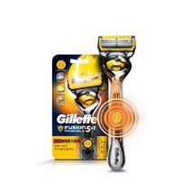 질레트 프로쉴드 옐로우 파워 면도기 핸들 + 날, 3개, 1개입