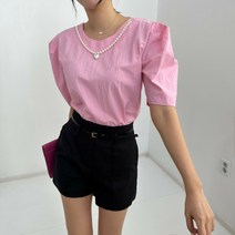 베이시코 / 하트진주목걸이 퍼프블라우스