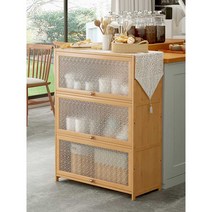 원목 그릇장 빈티지 찬장 미니 엔틱 찻장 컵 진열장, 3단 80 베고니아 원색  단일 문