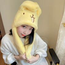 산리오 손난로 귀여운 Sanrio 플러시 모자 Cinnamoroll 액세서리 Kawaii 따뜻하게 유지 두꺼운 귀 이동 애니메이션 아이 장난감 소녀 선물, [02] A2