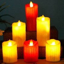도매창고 LED 흔들리는 건전지 양초 촛불 캔들 움직이는양초 초, 레드-중형