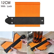 다기능 윤곽 프로파일 게이지 라인 복사 눈금자 절단 템플릿 목공 디자인 게이지 세라믹 타일 도구 1225 cm, 자물쇠가 달린 12cm 오렌지