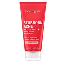 neutrogena 완고한 여드름은 2.5 미세화 벤조일 퍼옥사이드 여드름 치료제로 얼굴 치료 오일 프리 일일 페이셜 트리트먼트로 크기를 줄입니다. 발진의 발적 파라벤 없음 2 o