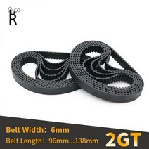 gt2타이빙벨트 풀리타이 3d 타이밍벨트 2GT 고무 폐쇄 루프 타이밍 벨트 폭 6mm 길이 96 98 100 106 112 118 124 130 138mm GT2 드라이브, 2GT-108, Belt Width 6mm 10pcs
