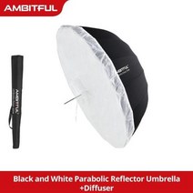 라앤모 스튜디오스탠드조명 AMBITFUL105cm 130cm 160cm 깊이 포물선 블랙 실버 화이트 반사 우산 스튜디오 라이트 디퓨저 커버 천 자외선 차단 파라볼릭, 130cm+Transparent Kit 4