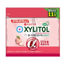 자일리톨 알파 입안촉촉 피치리필 102g, 1