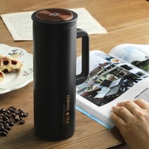 얼음안녹는 텀블러 트렌타 명품 텀블러부 메가 마운틴 스태킹 2리터 세라믹 벤티 콜드컵, 핫콤커피머그450ml블랙