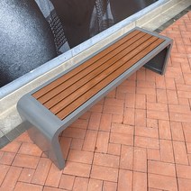 야외 조경 의자 벤치 목재 철제 나무 의자 정원 흡연실, 180x40 높이 45 회색 아연 도금 강관