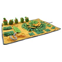 무 뽑기 이를 가는 것 냄새 맡는 패드 교육용 강아지 장난감 지루함을 덜어주는 면 밧줄 애완동물 냄새 맡기, 80*60CM, 포장 크기 27*27*11CM(약 48, 연두색