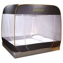 YIDUOXING빅 탑 프리 인스톨레이션 패션 레터 베드 텐트형 모기장, 패션 그레이