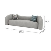 넓은쇼파 편한소파 미용실쇼파 램스울 양털 벨벳소파 2인용 3인용 거실 침실 가구 패브릭, 큰 2인용 그레이 양털 쇼파 + 스펀지 쿠션