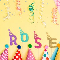 파티해글리터 데코픽 (알파벳) 생일고깔, 퍼플, Y