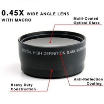 58MM 0.45x 와이드 앵글 렌즈 + 매크로 캐논 EOS 350D 400D 450D 500D 1000D 550D 600D 1100D 니콘, CHINA_기타 (ae˚) frequ