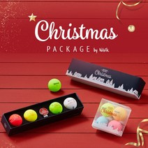 파비온골프 볼빅 비비드 크리스마스 패키지 골프공 4구+볼마커, 칼라혼합/비비드 4구 볼마커세트